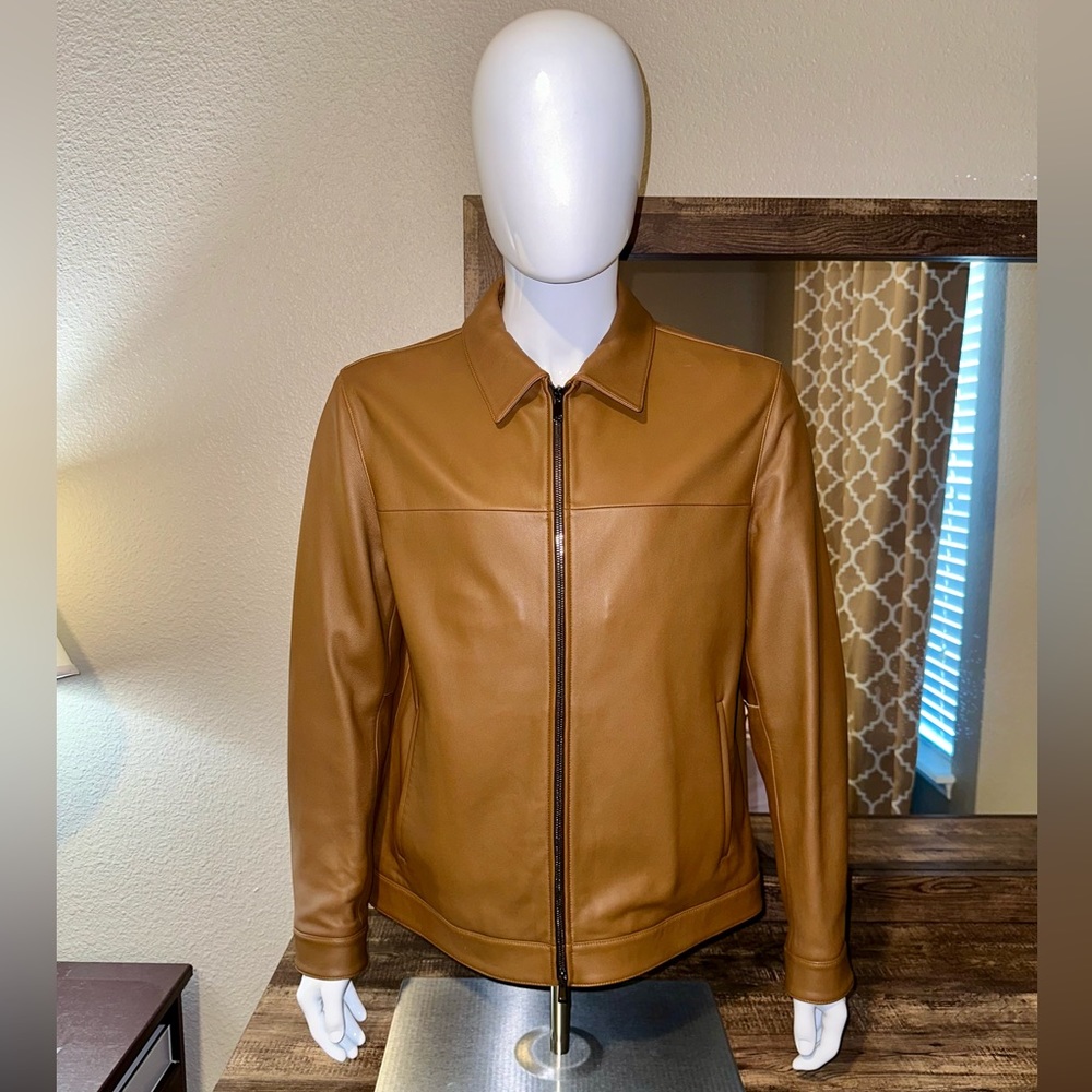 Theory Brown Lamb Leather Jacket